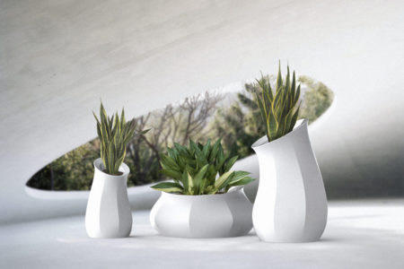 Triptik concrete flower pot