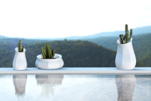 Blumenkübel aus Beton Triptik
