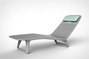 Lounger mit Kopfteil in mintgrün