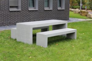 Concrete table with matching benches Limpertsberg