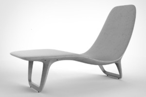 Chaise longue en béton avec repose-pieds en béton / stayconcrete